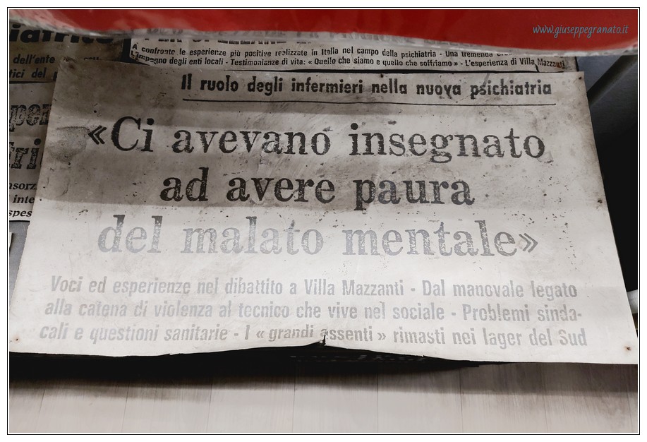 Ritaglio giornale "Ci avevano insegnato ad avere paura del malato mentale" 
Museo Lombroso Volterra