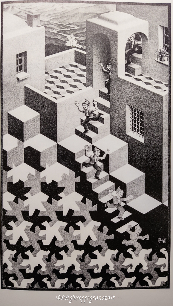 M.C. Escher, "Il ciclo" litografia 1938