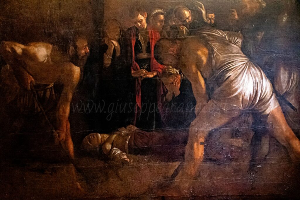 Caravaggio. Seppellimento di Santa Lucia, particolare