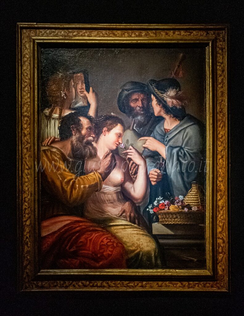 Giovanni Francesco Guerrieri, "Allegoria dei cinque sensi", 1620, olio su tela: 135 x 100 cm, Maastricht, Altomani Collection