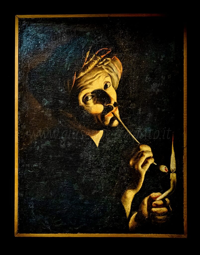 Trophime Bigot, "Il fumatore", 1620-1630, olio su tela, 56 x 73 cm, 