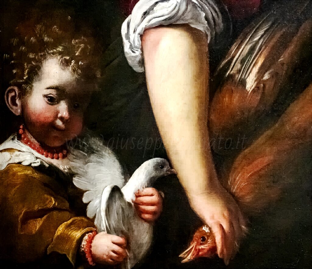 Pietro Ricchi, "Giovane donna con bambino e natura morta", particolare