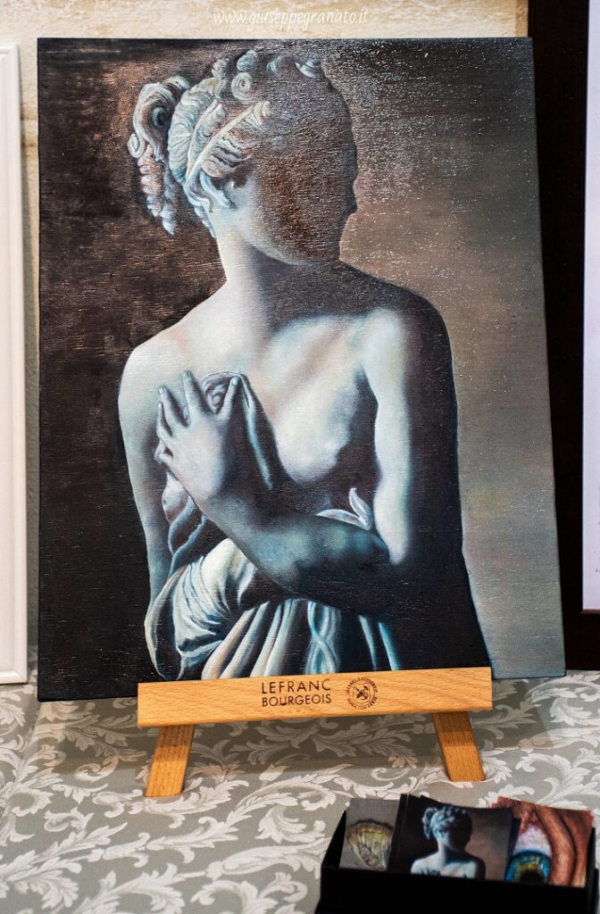 Aurora Granato, "Venere italica", olio su tavola, 30 x 40 cm. Rappresentazione pittorica dall'omonima opera di Antonio Canova - 2021