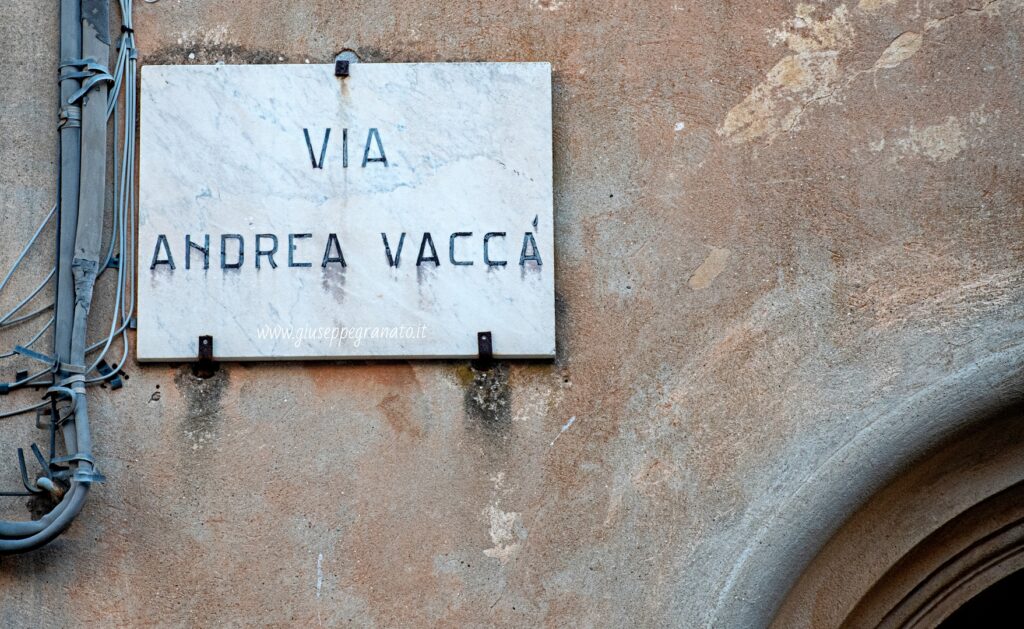Targa via Andrea Vaccà